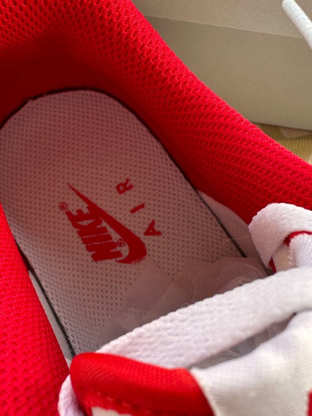 Nike Air Force 1 '07 White and Red Stitching Low-Top Sneakers - Picture 4 of 9